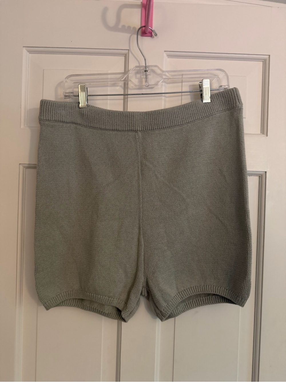 Reformation Knit High-Rise Short Moss Green/Grey Extra Large